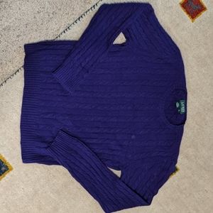 Lauren (Polo) purple cashmere cable knit sweater M